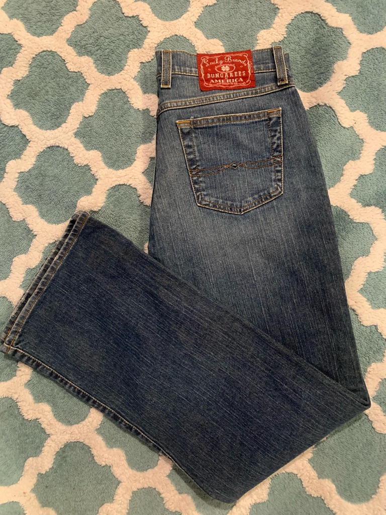 Lucky Brand Wide Leg Jeans In Dark Blue Denim